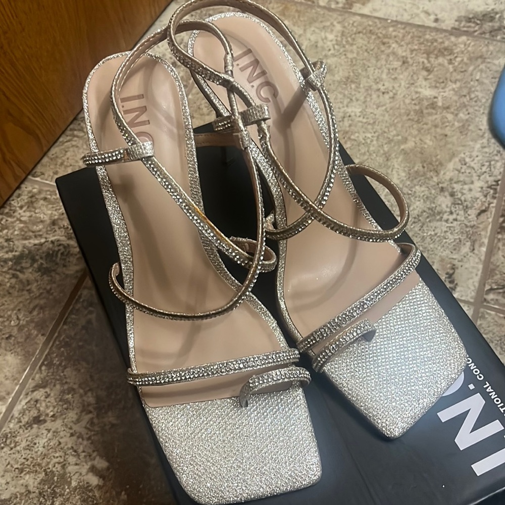 INC International Concepts Arti Strappy Stiletto Heels Sandals 9.5M